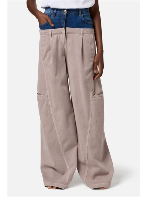 CARGO PANTS WITH DENIM POCKET ELISABETTA FRANCHI | PJ92D51E2DL8 blue vintage/greige